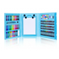 Blue Kids Drawing Board Set Pencil Crayon Watercolor Pens