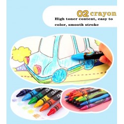 Blue Kids Drawing Board Set Pencil Crayon Watercolor Pens