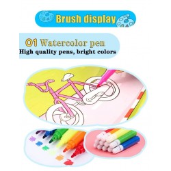 Blue Kids Drawing Board Set Pencil Crayon Watercolor Pens