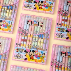 Mickey & D. Duck 12pcs Gel Pen Students Kawaii Stationery Write Pens 0.5 Black Blue School Kids Signature Pens